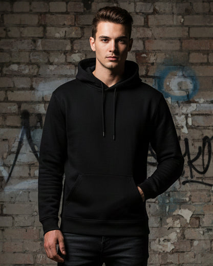 Hashtruck Solid Black Hoodie