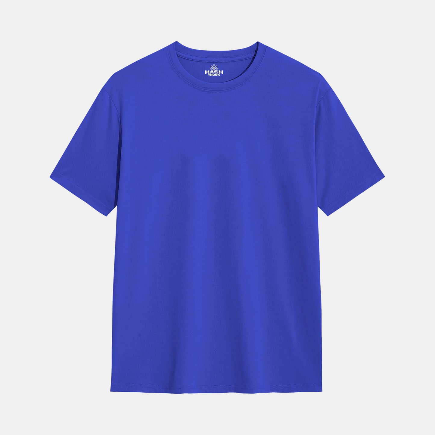 Hashtruck Solid Blue Cotton Plain T-Shirt