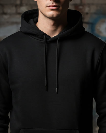Hashtruck Solid Black Hoodie