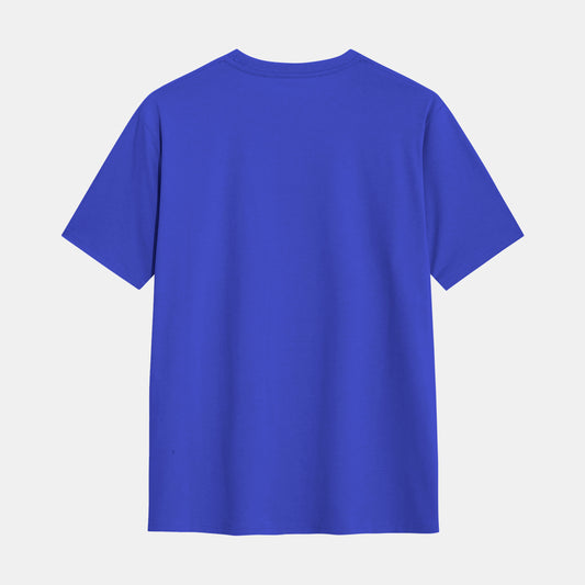 Hashtruck Solid Blue Cotton Plain T-Shirt