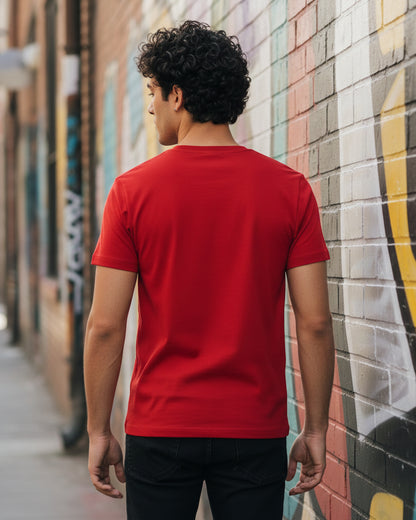 Crimson Pulse: Classic Fit Urban Red Tee