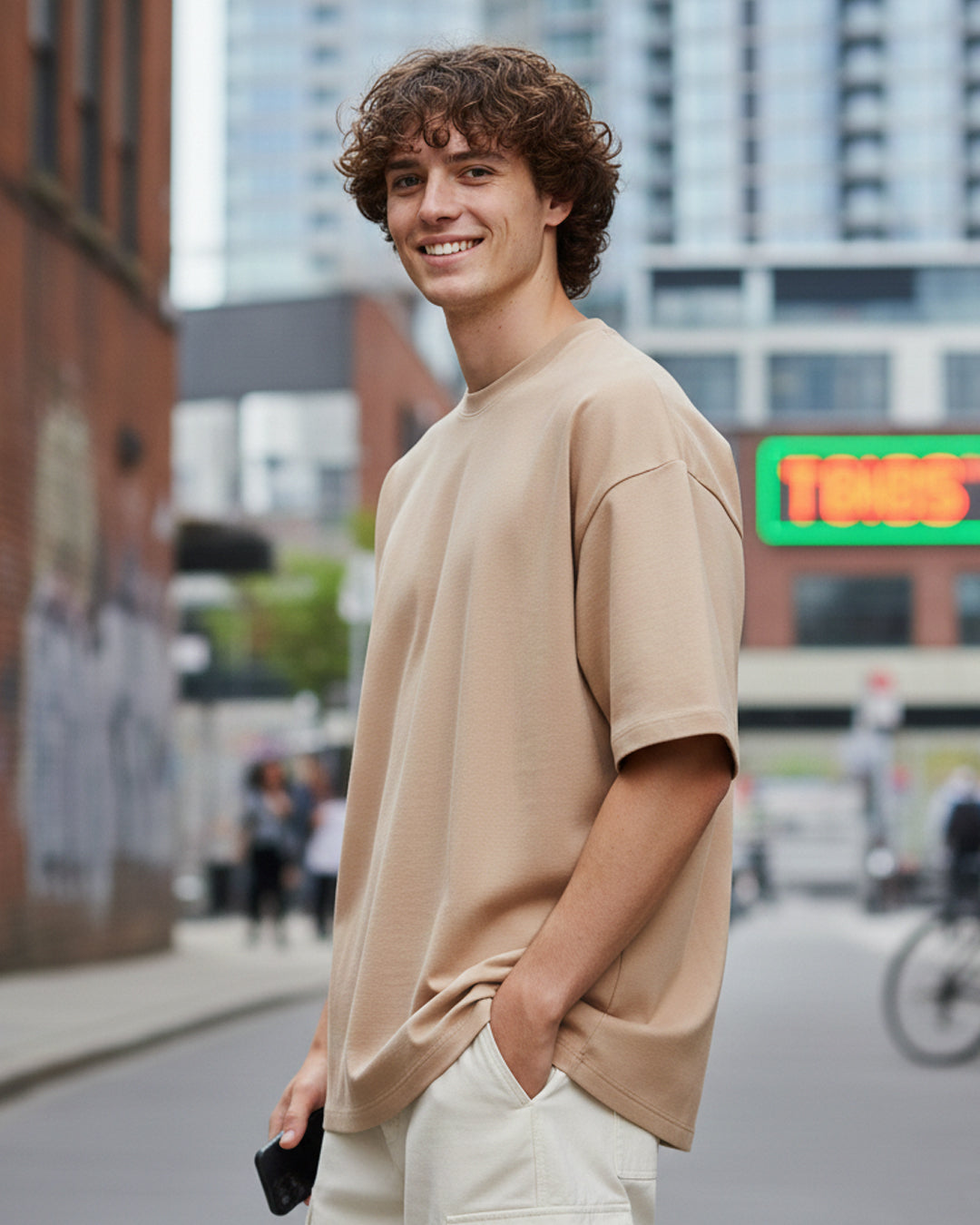 The Sandstone Beige Heavyweight Oversized Tee