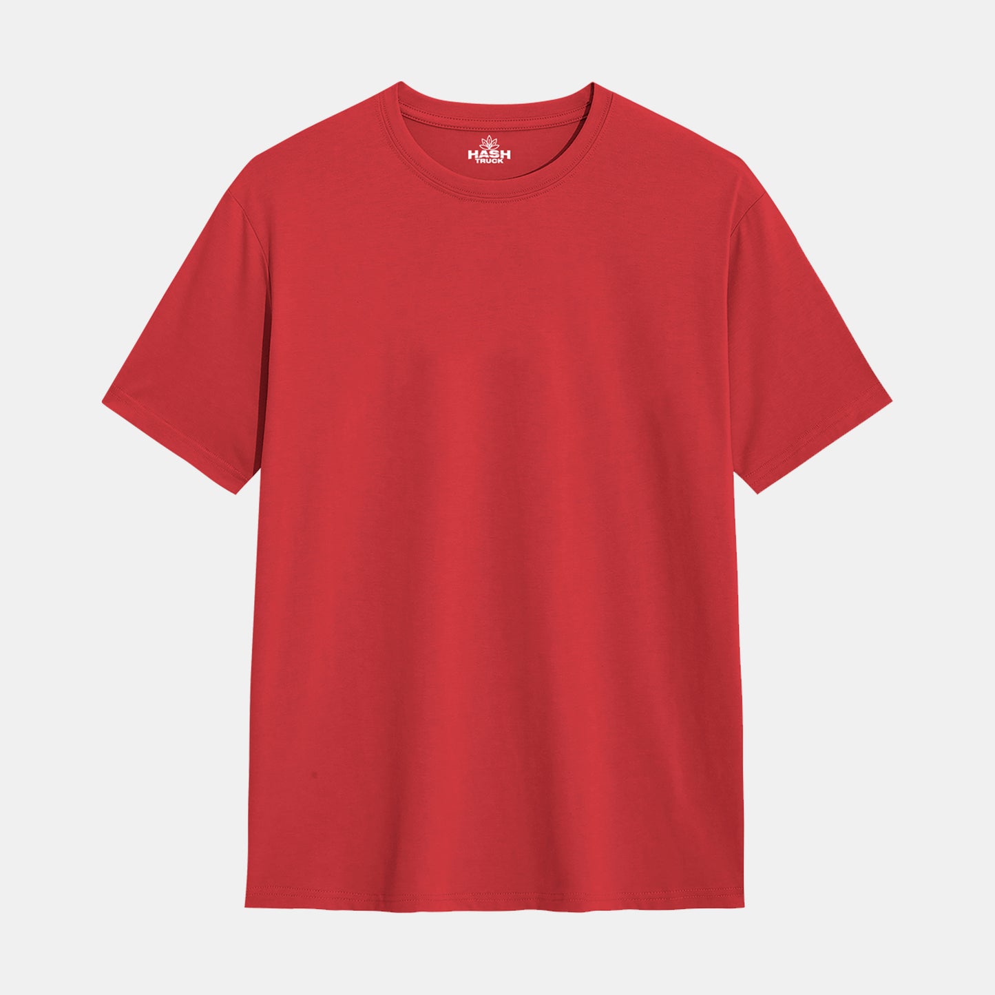 Hashtruck Solid Red Cotton Plain T-Shirt