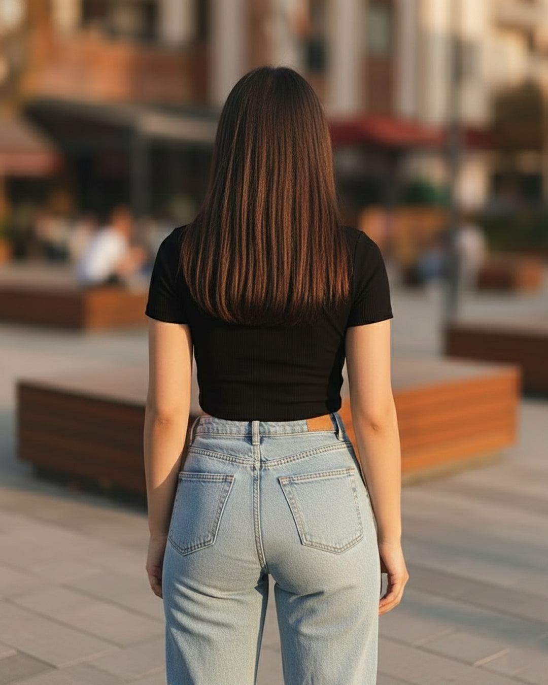 Contrast Trim Ribbed Knot Crop Top