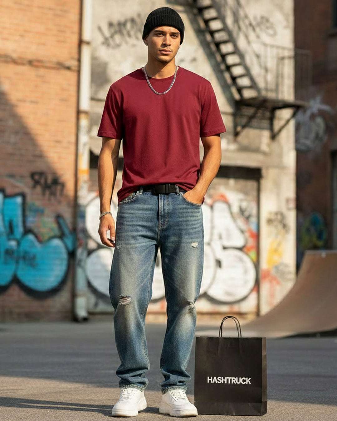 Classic Maroon Regular Fit Cotton Tee