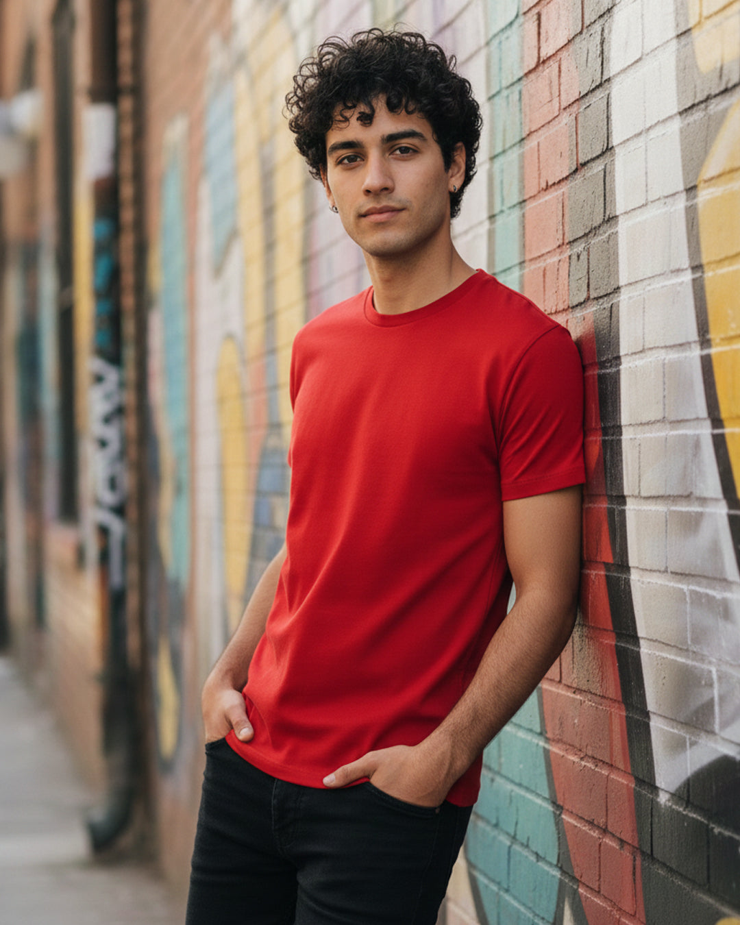 red regular fit tshirt