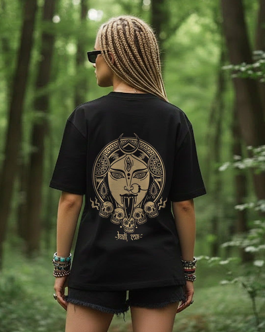 Kali Ma: The Cosmic Destroyer Oversized Tshirt_ backview