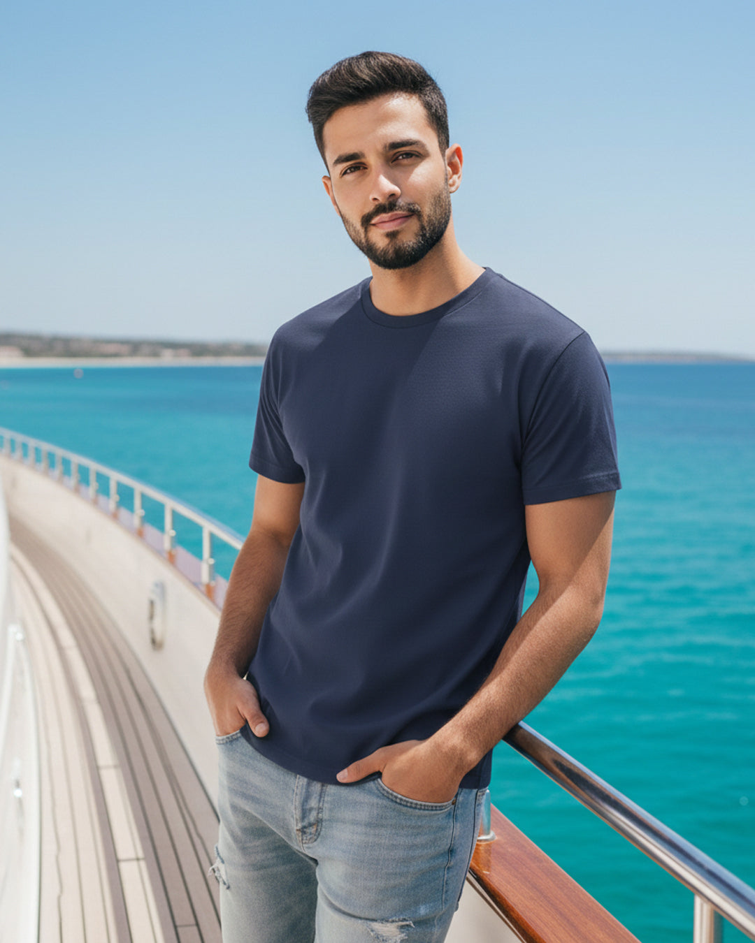 Midnight Anchor: Classic Fit Nautical Navy Tee