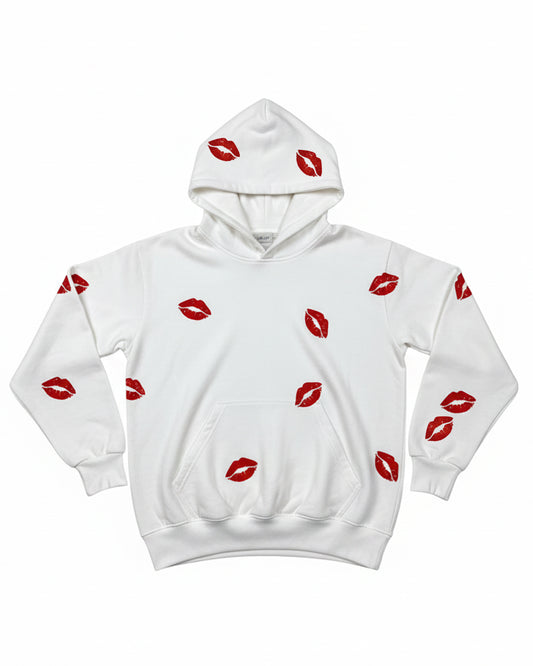 XOXO Oversized Streetwear White Hoodie_frontview